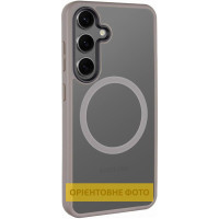TPU+PC чохол Metal Buttons with MagSafe Colorful для Samsung Galaxy S25 Edge - Сірий / Grey