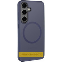 TPU+PC чохол Metal Buttons with MagSafe Colorful для Samsung Galaxy S25 Edge - Синій / Navy Blue