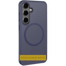 TPU+PC чохол Metal Buttons with MagSafe Colorful для Samsung Galaxy S25 Edge - Синій / Navy Blue