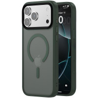 TPU+PC чохол Metal Buttons with MagSafe Colorful для Apple iPhone 17 Pro (6.3) - Зелений / Dark Green