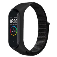 Ремінець Nylon New для Xiaomi Mi Band 3/4/5/6/7 - Black
