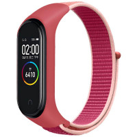 Ремінець Nylon New для Xiaomi Mi Band 3/4/5/6/7 - Pomegranate Red / Pink