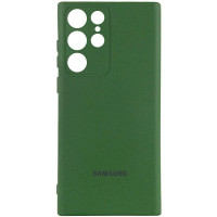 Чехол Silicone Cover Lakshmi Full Camera (AA) with logo для Samsung Galaxy S24 Ultra - Зеленый / Dark green