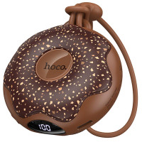 Портативный обогреватель для рук Hoco J168 Donut double-sided 2500 mAh - Brown
