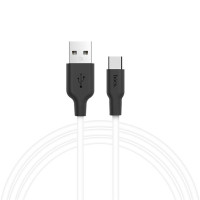 Дата кабель Hoco X21 Silicone Type-C Cable (1m) - Чорний / Білий