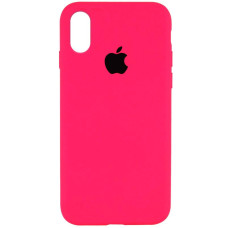 Чохол Silicone Case Full Protective (AA) для Apple iPhone X / XS (5.8) - Рожевий / Barbie pink