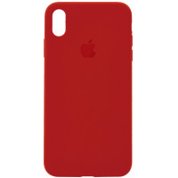 Чехол Silicone Case Full Protective (AA) для Apple iPhone X (5.8) / XS (5.8) - Красный / Dark Red
