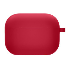 Силиконовый футляр с микрофиброй для наушников Airpods Pro 2 / Pro - Красный / Rose Red