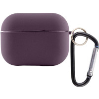 Силиконовый футляр с микрофиброй для наушников Airpods Pro 3 - Фиолетовый / Elderberry