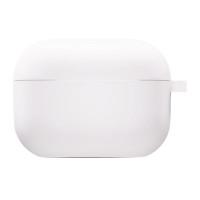 Силиконовый футляр с микрофиброй для наушников Airpods Pro 3 - Белый / White