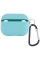 Силиконовый футляр с микрофиброй для наушников Airpods Pro 3 - Бирюзовый / Marine Green - фото