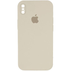 Чохол Silicone Case Square Full Camera Protective (AA) для Apple iPhone X / XS (5.8) - Бежевий / Antique White