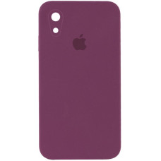Чохол Silicone Case Square Full Camera Protective (AA) для Apple iPhone XR (6.1) - Бордовий / Maroon
