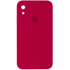 Чехол Silicone Case Square Full Camera Protective (AA) для Apple iPhone XR (6.1) - Красный / Rose Red