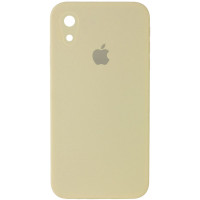 Чехол Silicone Case Square Full Camera Protective (AA) для Apple iPhone XR (6.1) - Желтый / Mellow Yellow