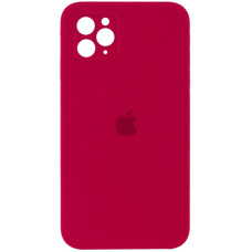 Чохол Silicone Case Square Full Camera Protective (AA) для Apple iPhone 11 Pro (5.8) - Червоний / Rose Red