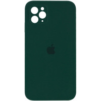 Чехол Silicone Case Square Full Camera Protective (AA) для Apple iPhone 11 Pro Max (6.5) - Зеленый / Dark green