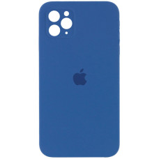 Чехол Silicone Case Square Full Camera Protective (AA) для Apple iPhone 11 Pro Max (6.5) - Синий / Navy blue