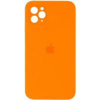 Чехол Silicone Case Square Full Camera Protective (AA) для Apple iPhone 11 Pro Max (6.5) - Оранжевый / Bright Orange