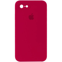 Чохол Silicone Case Square Full Camera Protective (AA) для Apple iPhone 6/6s (4.7) - Червоний / Rose Red