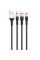 Дата кабель Hoco X26 Xpress 3in1 USB to Lightning/Type-C/MicroUSB 2A (1.2m) - Чорний / Золотий - фото