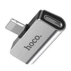 Перехідник Hoco LS24 Lightning to lightning audio/lightning - Сталевий