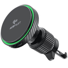 Автодержатель с Беспроводное зарядное устройство Acefast D33 Qi2 Magnetic Wireless Charging 15W Black