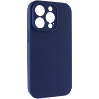 Чехол Epik Silicone Case с защитой камеры NO LOGO для Apple iPhone 14 Pro Синий Deep navy