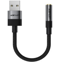 Перехідник Acefast J13 USB male to AUX 3.5mm female Black