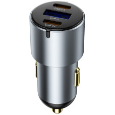 Автомобильное зарядное устройство WIWU CC032 Nano Pro PD60W+QC3.0 (1USB-A/2C) Gray
