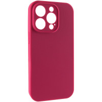 Чехол Silicone Case с защитой камеры NO LOGO для Apple iPhone 15 Pro (6.1) Красный / Rose Red