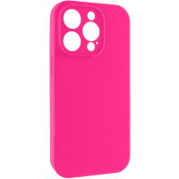 Чехол Silicone Case с защитой камеры NO LOGO для Apple iPhone 15 Pro (6.1) Розовый / Barbie pink