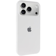 Чехол Silicone Case с закрытым низом для Apple iPhone 17 Pro / 18 Pro (6.3) - Белый / White