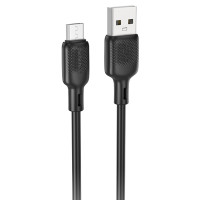 Дата кабель Borofone BX113 Lenny USB to MicroUSB 2.4A (1m) - Black