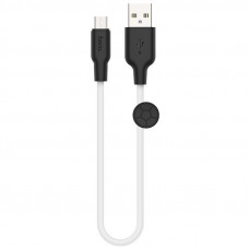 Дата кабель Hoco X21 Plus Silicone MicroUSB Cable (0.25m) - Черный / Белый