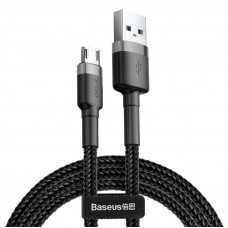 Дата кабель Baseus Cafule MicroUSB Cable 2.4A (1m) (CAMKLF-B) - Серый / Черный