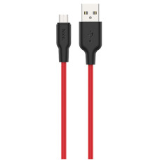 Дата кабель Hoco X21 Plus Silicone MicroUSB Cable (1m) - Black / Red