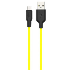 Дата кабель Hoco X21 Plus Silicone MicroUSB Cable (1m) - Black / Yellow
