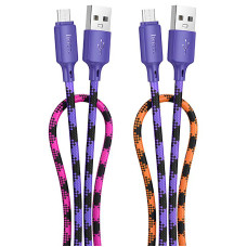 Дата кабель Hoco X116 Meridian USB to MicroUSB 2.4A (1m) - Gradient Purple Mix