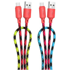 Дата кабель Hoco X116 Meridian USB to MicroUSB 2.4A (1m) - Gradient Red Mix