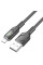 Дата кабель Hoco U120 Transparent explore intelligent power-off USB to Lightning (1.2m) - Black