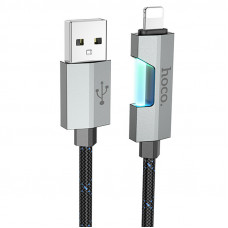 Дата кабель Hoco U123 Regent colorful 2.4A USB to Lightning (1.2m) - Black