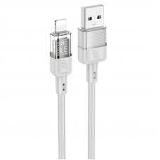 Дата кабель Hoco U129 Spirit Transparent USB to Lightning 2,4A (1.2m) - Gray