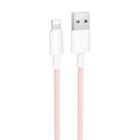 Дата кабель Borofone BX117 Source USB to Lightning 2.4A (1m) - Pink