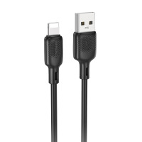 Дата кабель Borofone BX113 Lenny USB to Lightning 2.4A (2m) - Black