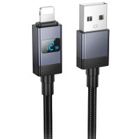 Cavo dati Hoco X118 Generous with display USB to Lightning 2.4A (1m) - Black