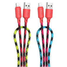 Дата кабель Hoco X116 Meridian USB to Lightning 2.4A (1m) - Gradient Red Mix