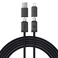 Дата кабель Baseus Versatile Two-for-Two USB/Type-C to Type-C/Lightning 60W (1m) (CB000162) Cosmic Black