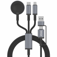 Дата кабель Amaya ACD-330X 6in1 Type-C/USB to iWatch/Lightning/Type-C 100W (1.2m) Black