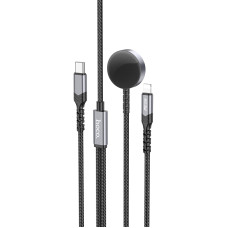 Дата кабель Hoco CW54 2in1 Type-C to iWatch/Lightning 2.5W (1.2m) - Black